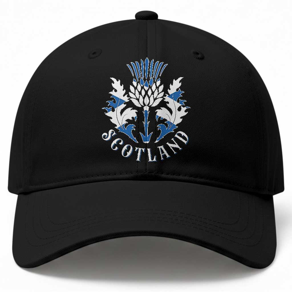 Scotland Thistle Floral Emblem Baseball Cap Stylized Gothic Heraldry Scottish Heritage Pride