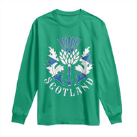 Scotland Thistle Floral Emblem Long Sleeve Shirt Stylized Gothic Heraldry Scottish Heritage Pride
