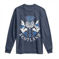 Scotland Thistle Floral Emblem Long Sleeve Shirt Stylized Gothic Heraldry Scottish Heritage Pride