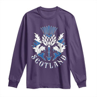 Scotland Thistle Floral Emblem Long Sleeve Shirt Stylized Gothic Heraldry Scottish Heritage Pride