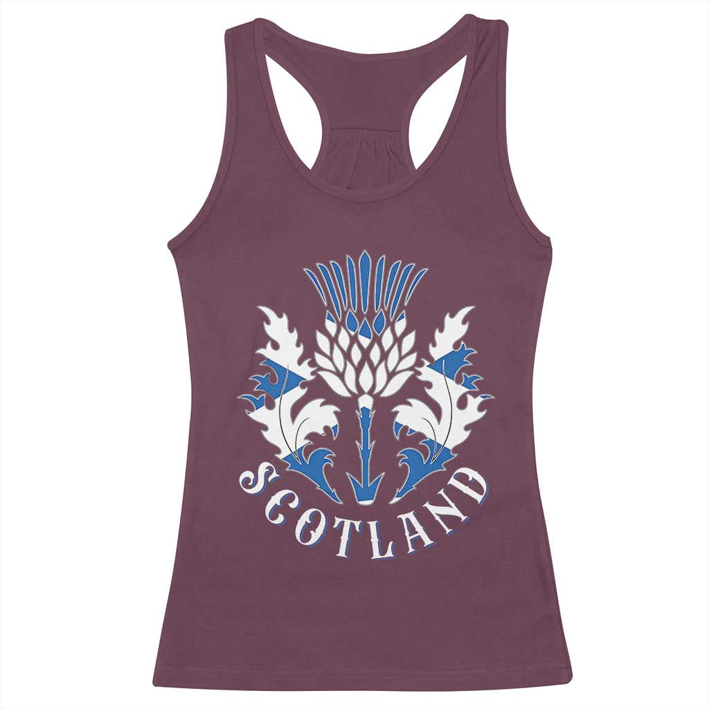 Scotland Thistle Floral Emblem Racerback Tank Top Stylized Gothic Heraldry Scottish Heritage Pride