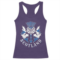 Scotland Thistle Floral Emblem Racerback Tank Top Stylized Gothic Heraldry Scottish Heritage Pride