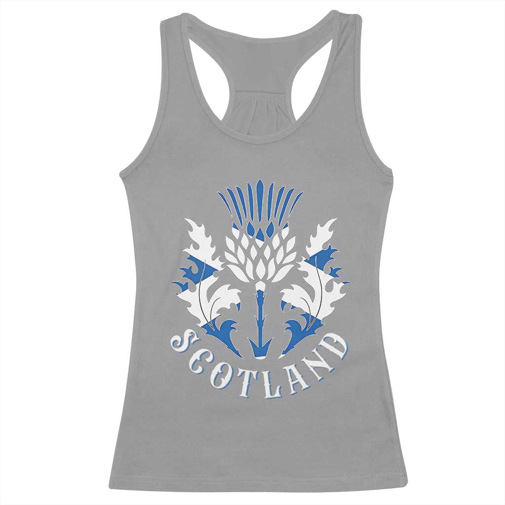 Scotland Thistle Floral Emblem Racerback Tank Top Stylized Gothic Heraldry Scottish Heritage Pride