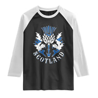 Scotland Thistle Floral Emblem Raglan Shirt Stylized Gothic Heraldry Scottish Heritage Pride