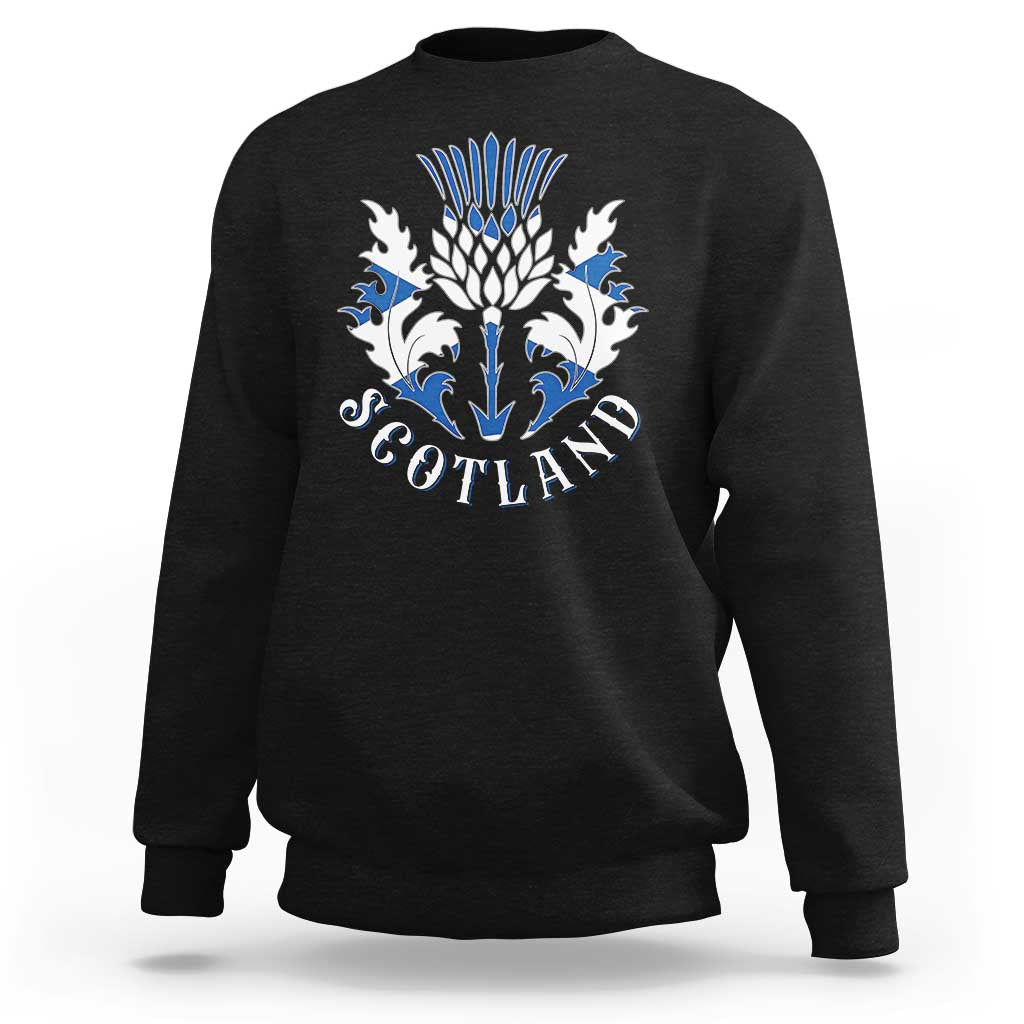 Scotland Thistle Floral Emblem Sweatshirt Stylized Gothic Heraldry Scottish Heritage Pride