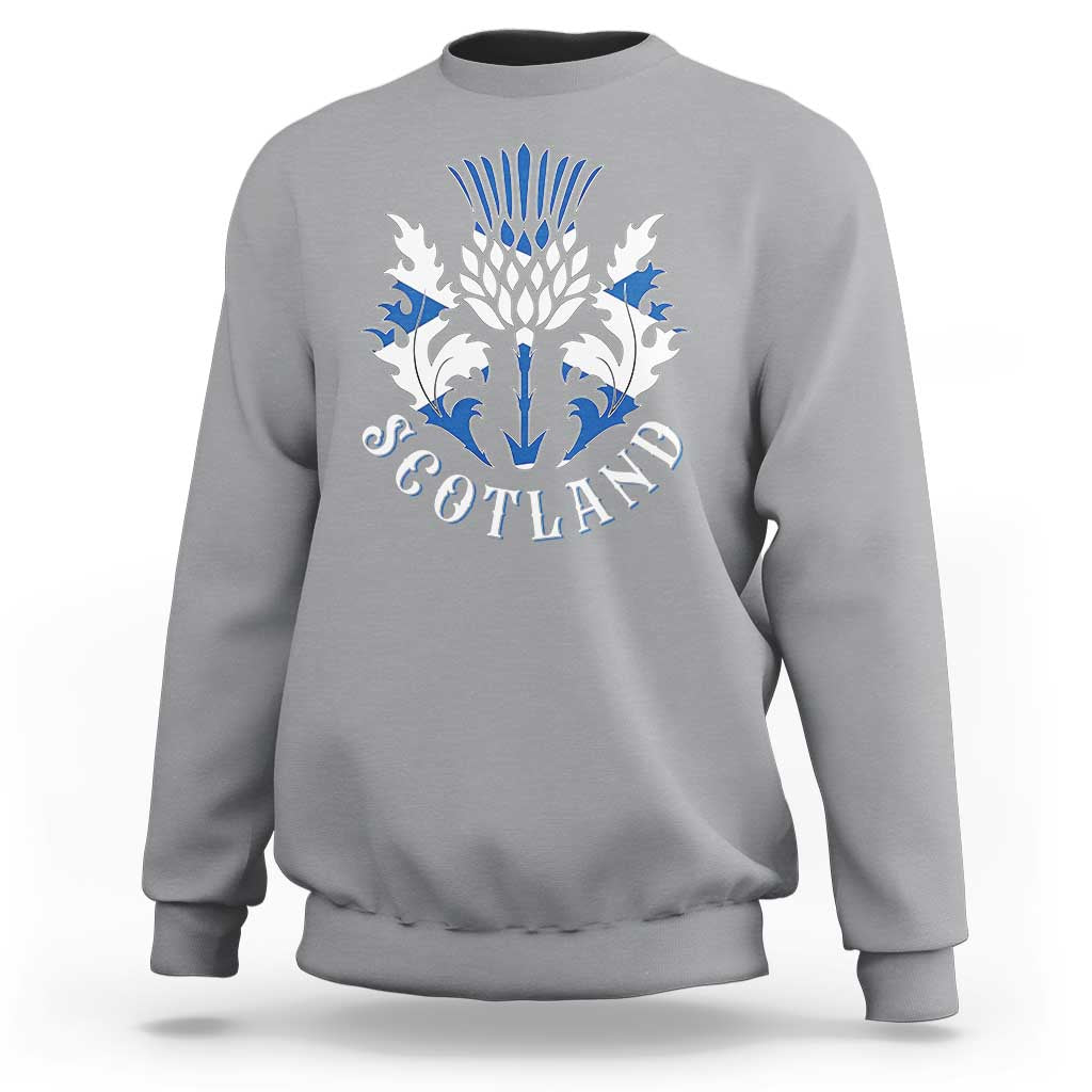 Scotland Thistle Floral Emblem Sweatshirt Stylized Gothic Heraldry Scottish Heritage Pride