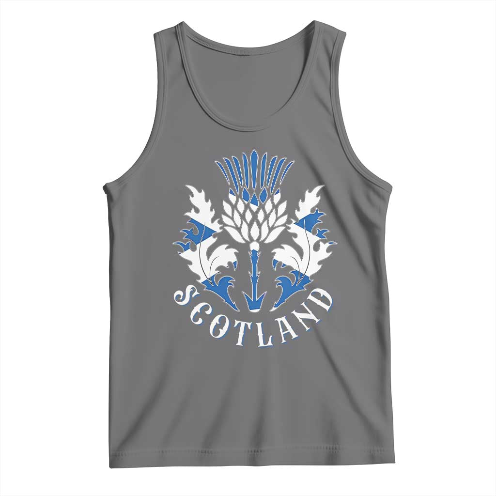 Scotland Thistle Floral Emblem Tank Top Stylized Gothic Heraldry Scottish Heritage Pride
