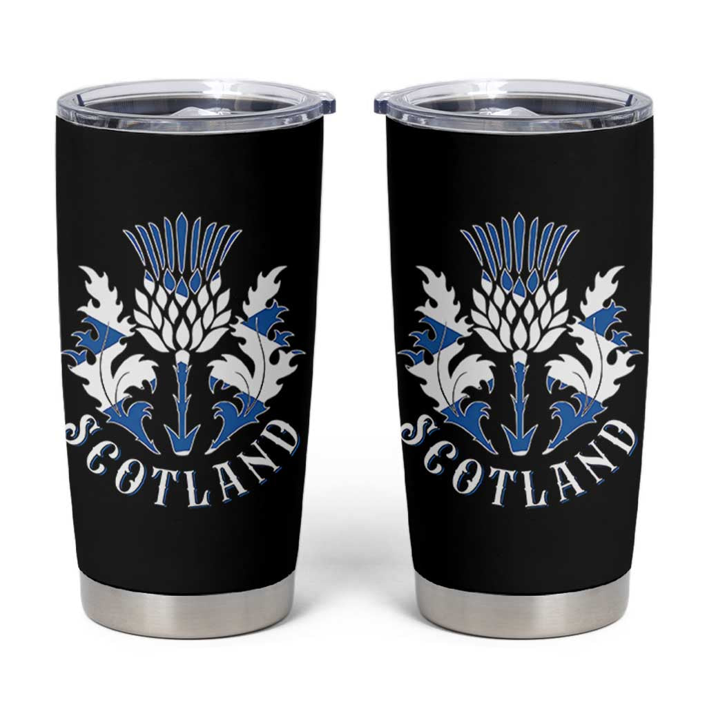 Scotland Thistle Floral Emblem Tumbler Cup Stylized Gothic Heraldry Scottish Heritage Pride