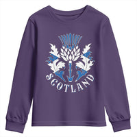 Scotland Thistle Floral Emblem Youth Sweatshirt Stylized Gothic Heraldry Scottish Heritage Pride