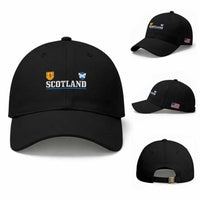 Scotland Dual Crest Lion Rampant Shield Saltire Flag Baseball Cap Football Fans Match Day