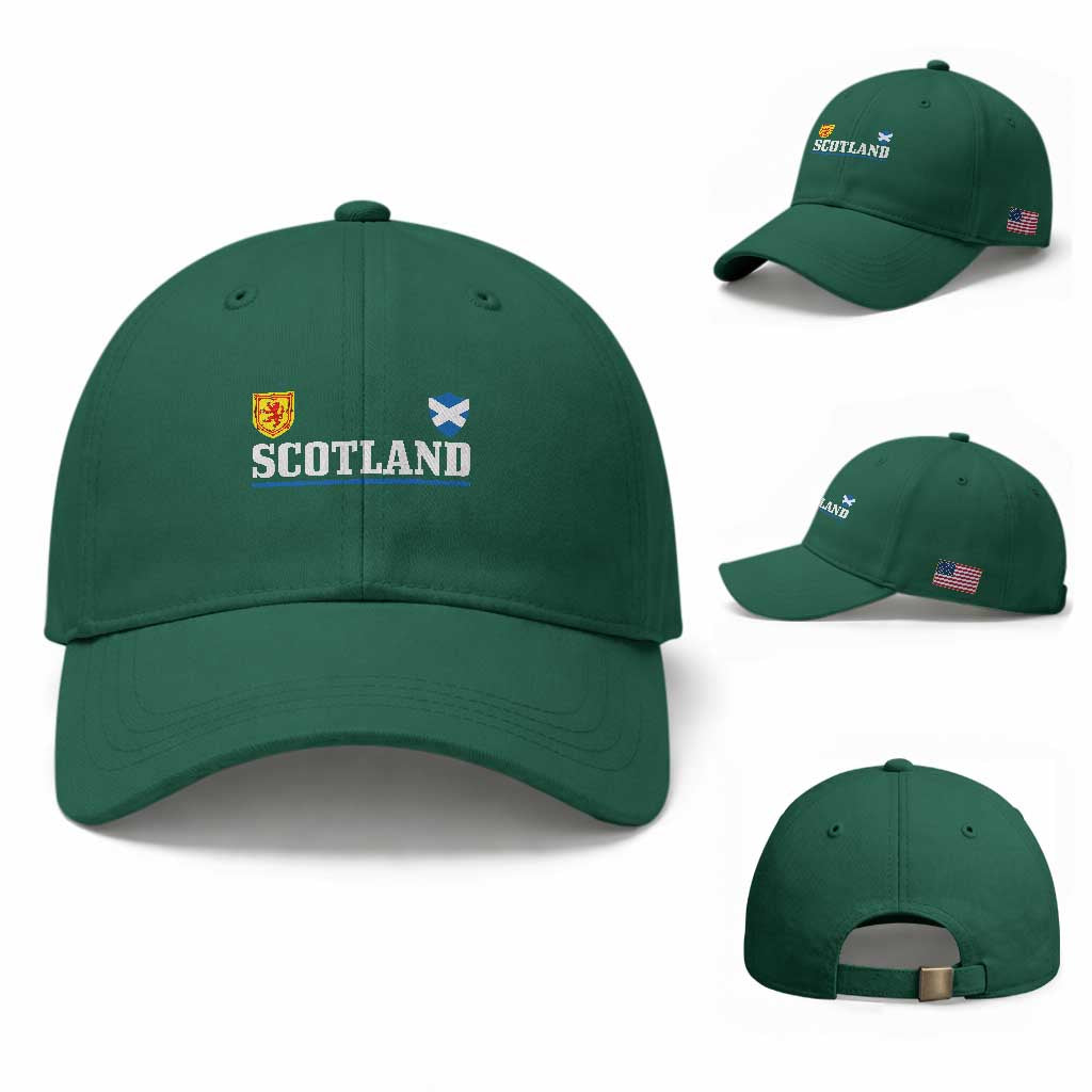 Scotland Dual Crest Lion Rampant Shield Saltire Flag Baseball Cap Football Fans Match Day
