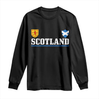 Scotland Dual Crest Lion Rampant Shield Saltire Flag Long Sleeve Shirt Football Fans Match Day