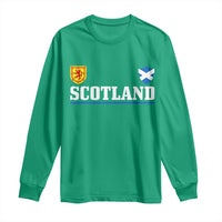 Scotland Dual Crest Lion Rampant Shield Saltire Flag Long Sleeve Shirt Football Fans Match Day