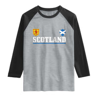 Scotland Dual Crest Lion Rampant Shield Saltire Flag Raglan Shirt Football Fans Match Day