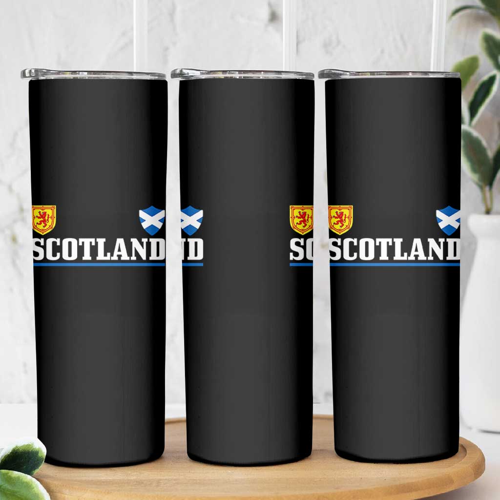 Scotland Dual Crest Lion Rampant Shield Saltire Flag Skinny Tumbler Football Fans Match Day