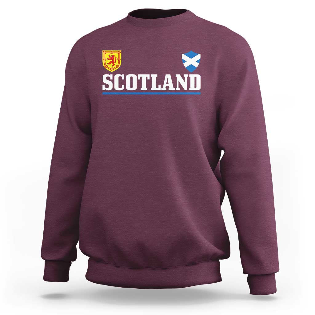 Scotland Dual Crest Lion Rampant Shield Saltire Flag Sweatshirt Football Fans Match Day