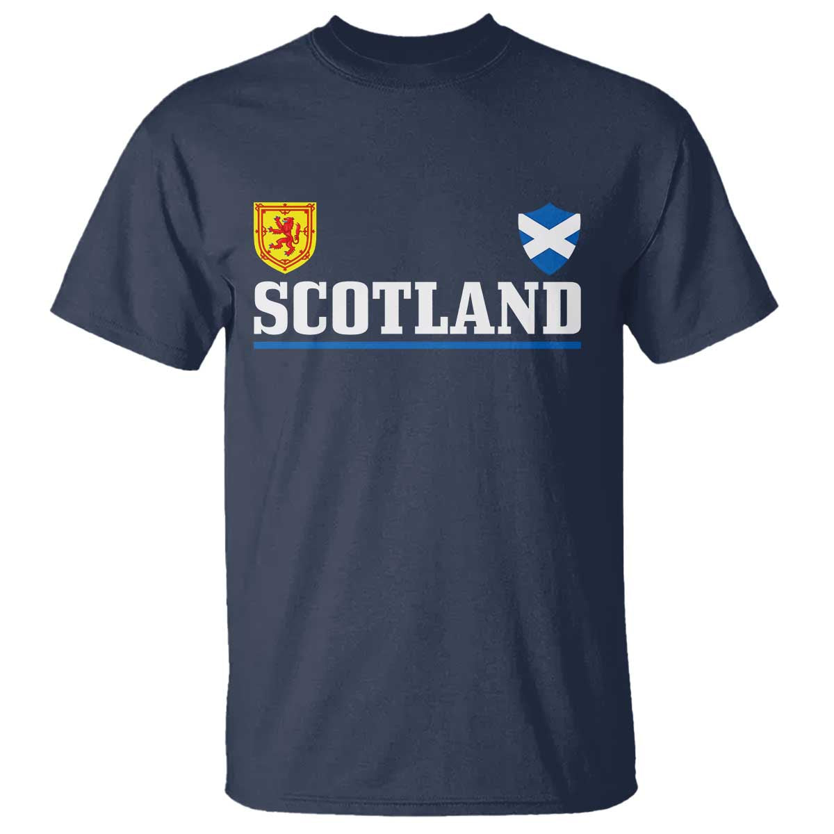 Scotland Dual Crest Lion Rampant Shield Saltire Flag T Shirt Football Fans Match Day
