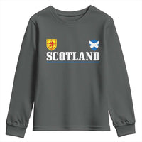 Scotland Dual Crest Lion Rampant Shield Saltire Flag Youth Sweatshirt Football Fans Match Day