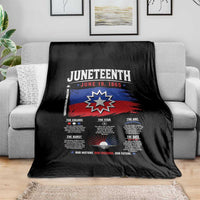 Educational Juneteenth Flag Symbolism Infographic Throw Blanket Freedom Day June 19 1865 History Meaning