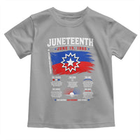 Educational Juneteenth Flag Symbolism Infographic Toddler T Shirt Freedom Day June 19 1865 History Meaning