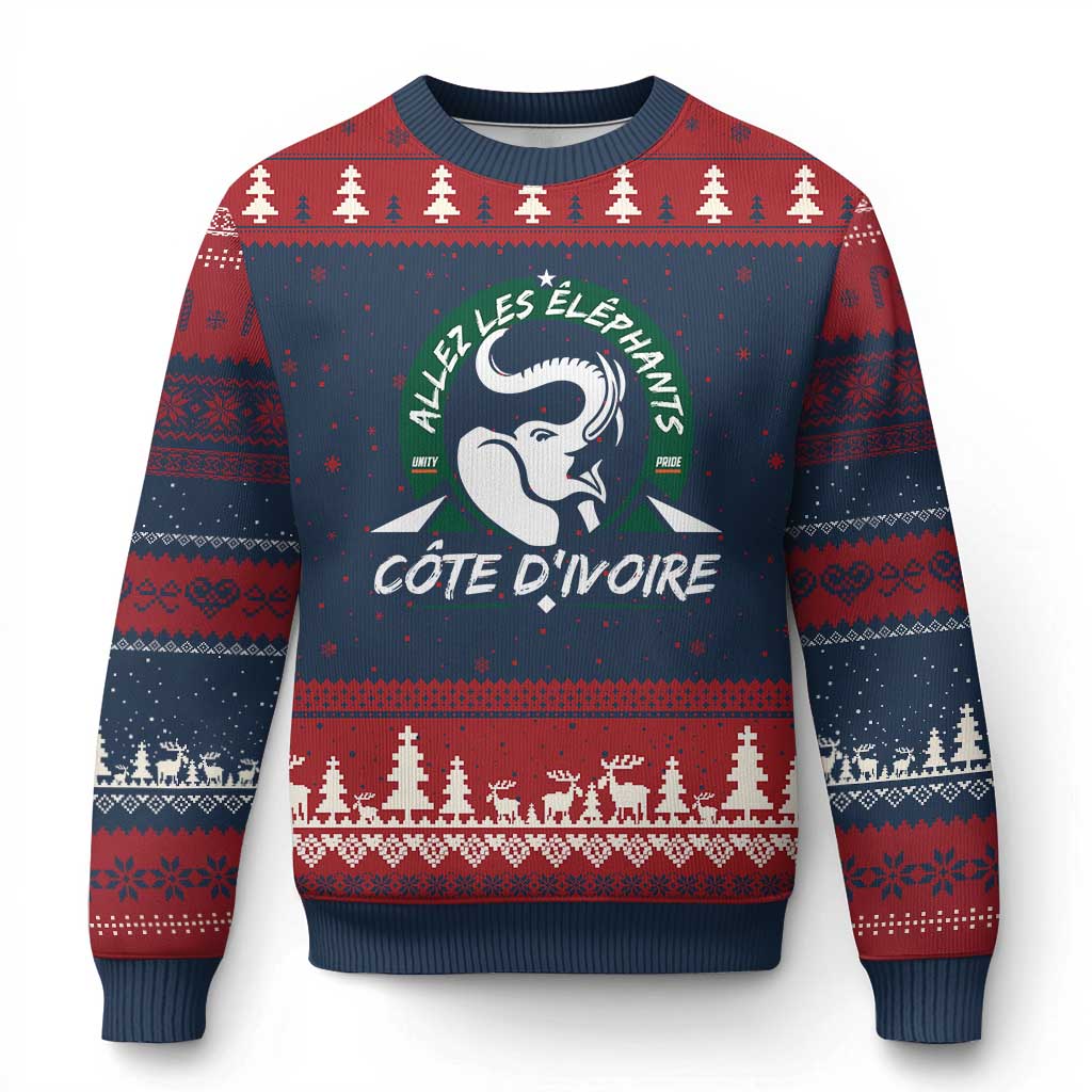 Allez Les Elephants Cote d'Ivoire Soccer Fan Ugly Christmas Sweater Ivory Coast Pride Football Lovers
