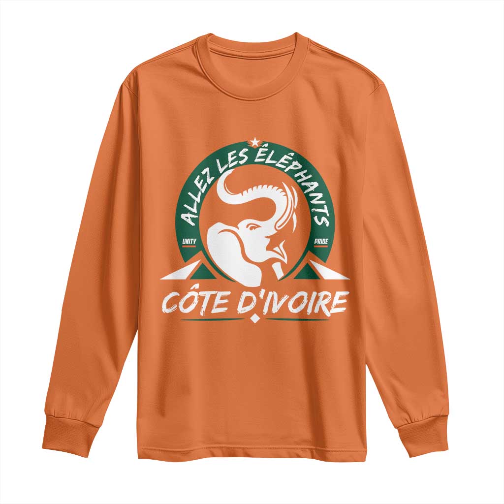 Allez Les Elephants Cote d'Ivoire Soccer Fan Long Sleeve Shirt Ivory Coast Pride Football Lovers