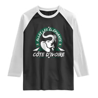 Allez Les Elephants Cote d'Ivoire Soccer Fan Raglan Shirt Ivory Coast Pride Football Lovers