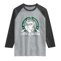 Allez Les Elephants Cote d'Ivoire Soccer Fan Raglan Shirt Ivory Coast Pride Football Lovers