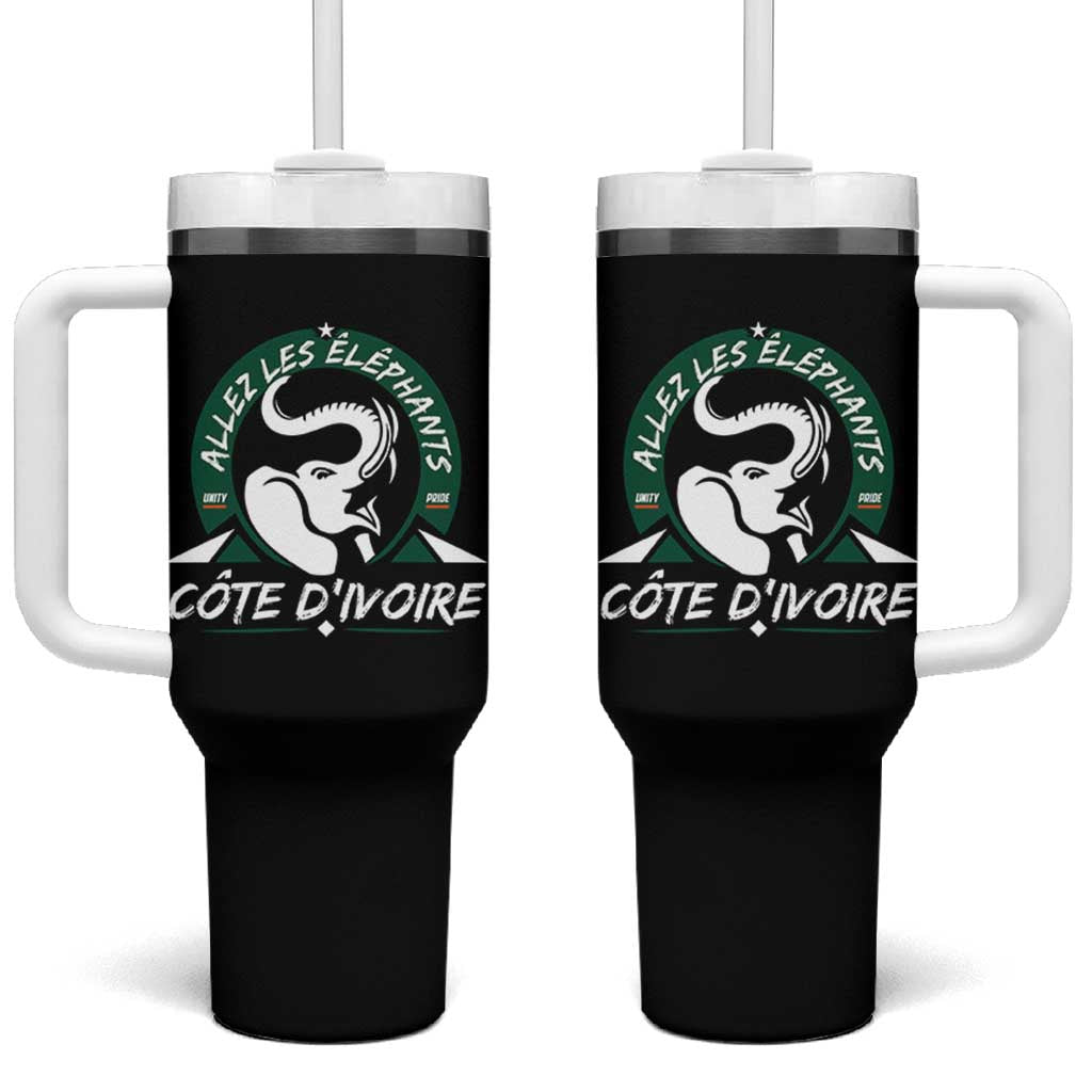 Allez Les Elephants Cote d'Ivoire Soccer Fan Tumbler With Handle Ivory Coast Pride Football Lovers