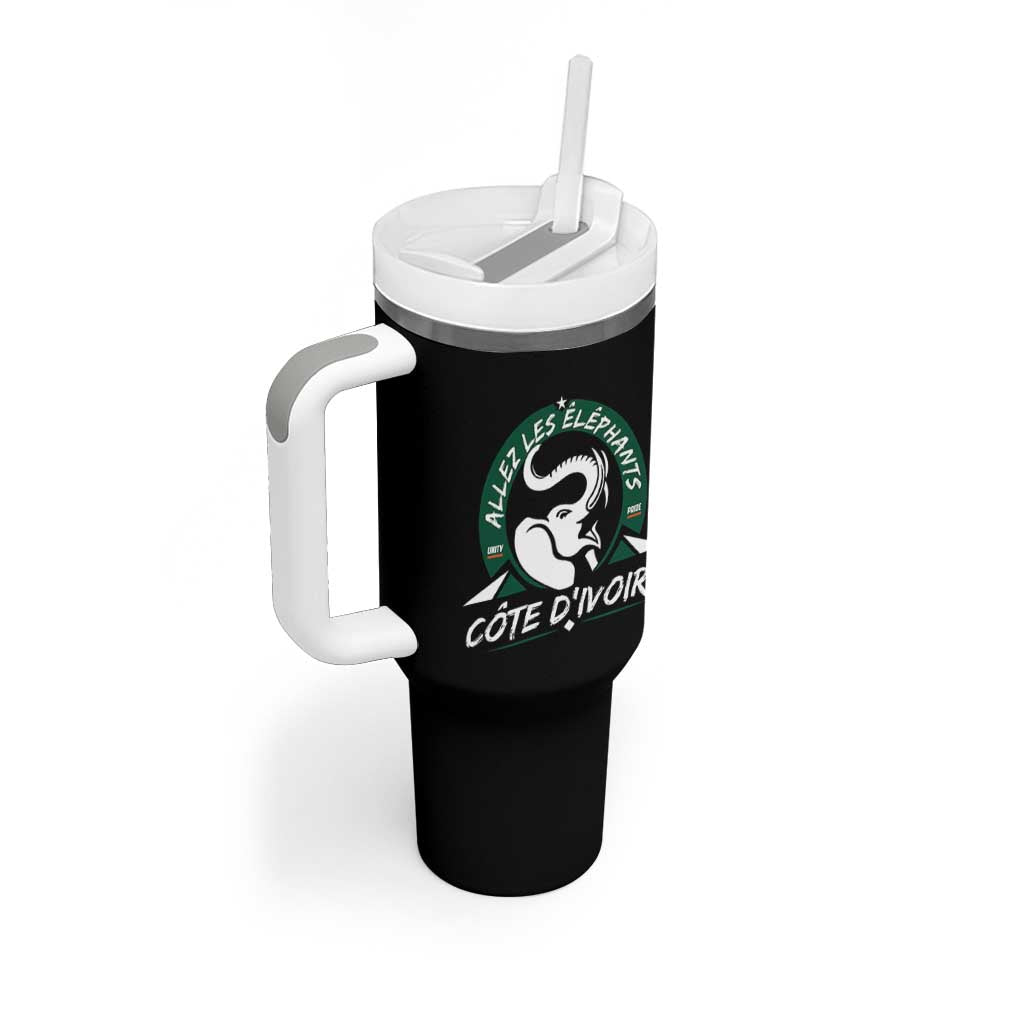 Allez Les Elephants Cote d'Ivoire Soccer Fan Tumbler With Handle Ivory Coast Pride Football Lovers