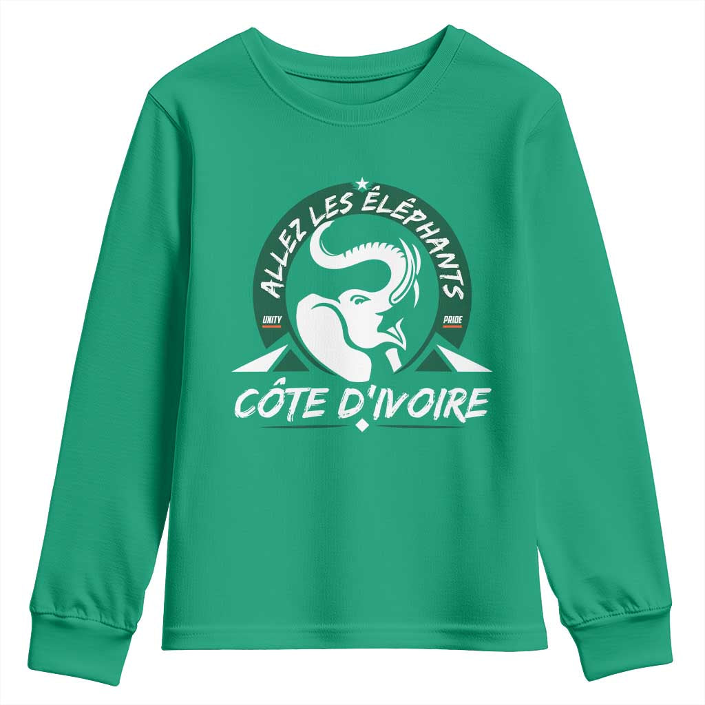 Allez Les Elephants Cote d'Ivoire Soccer Fan Youth Sweatshirt Ivory Coast Pride Football Lovers