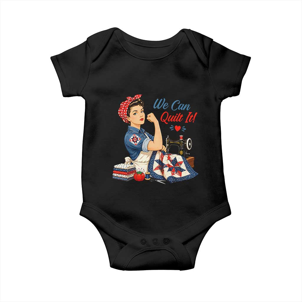 Funny Rosie We Can Quilt It Baby Onesie Quilting Sewing Crafty Joke