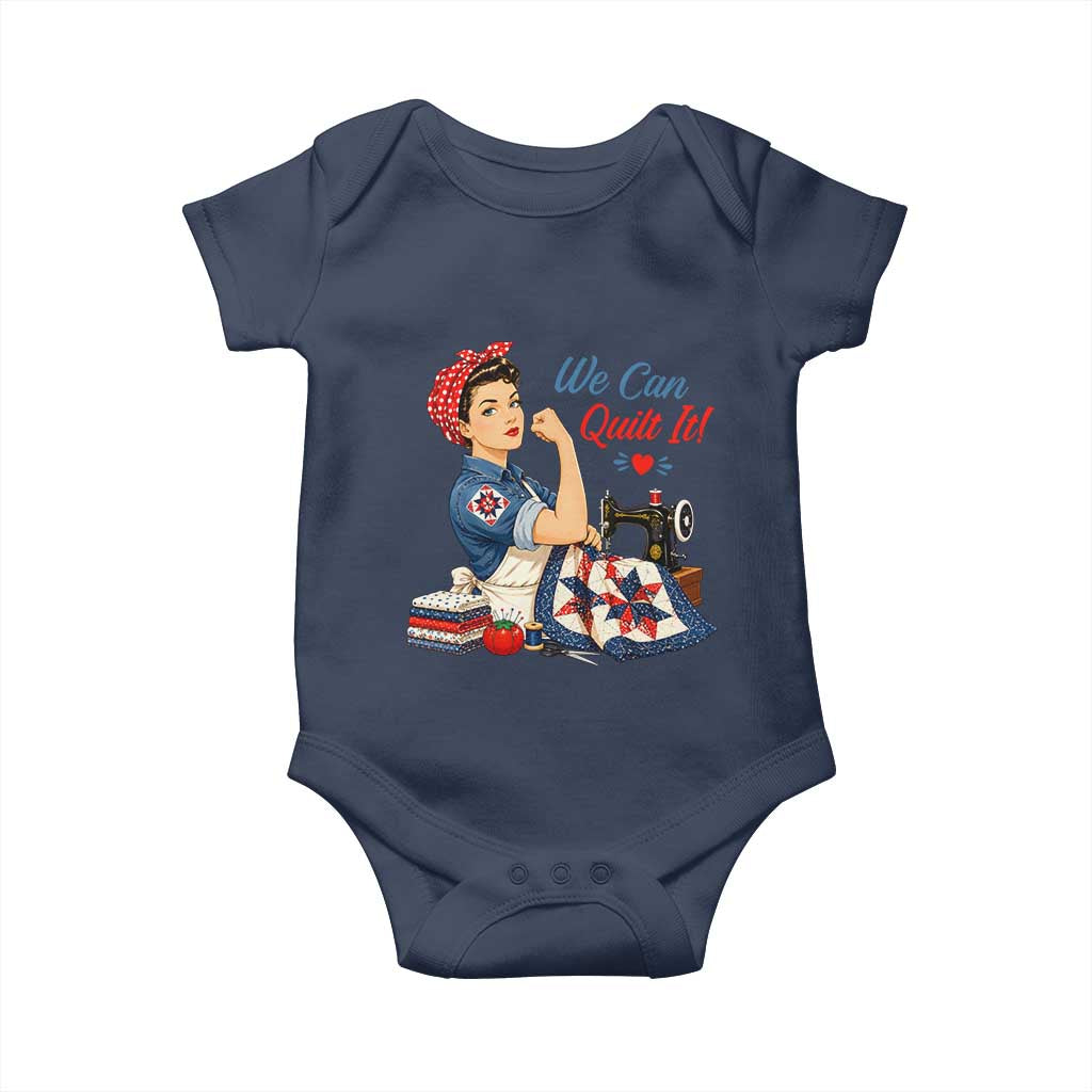 Funny Rosie We Can Quilt It Baby Onesie Quilting Sewing Crafty Joke