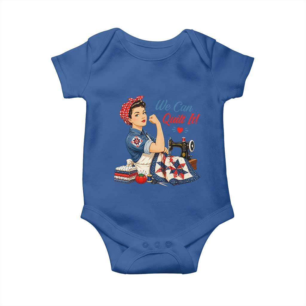Funny Rosie We Can Quilt It Baby Onesie Quilting Sewing Crafty Joke