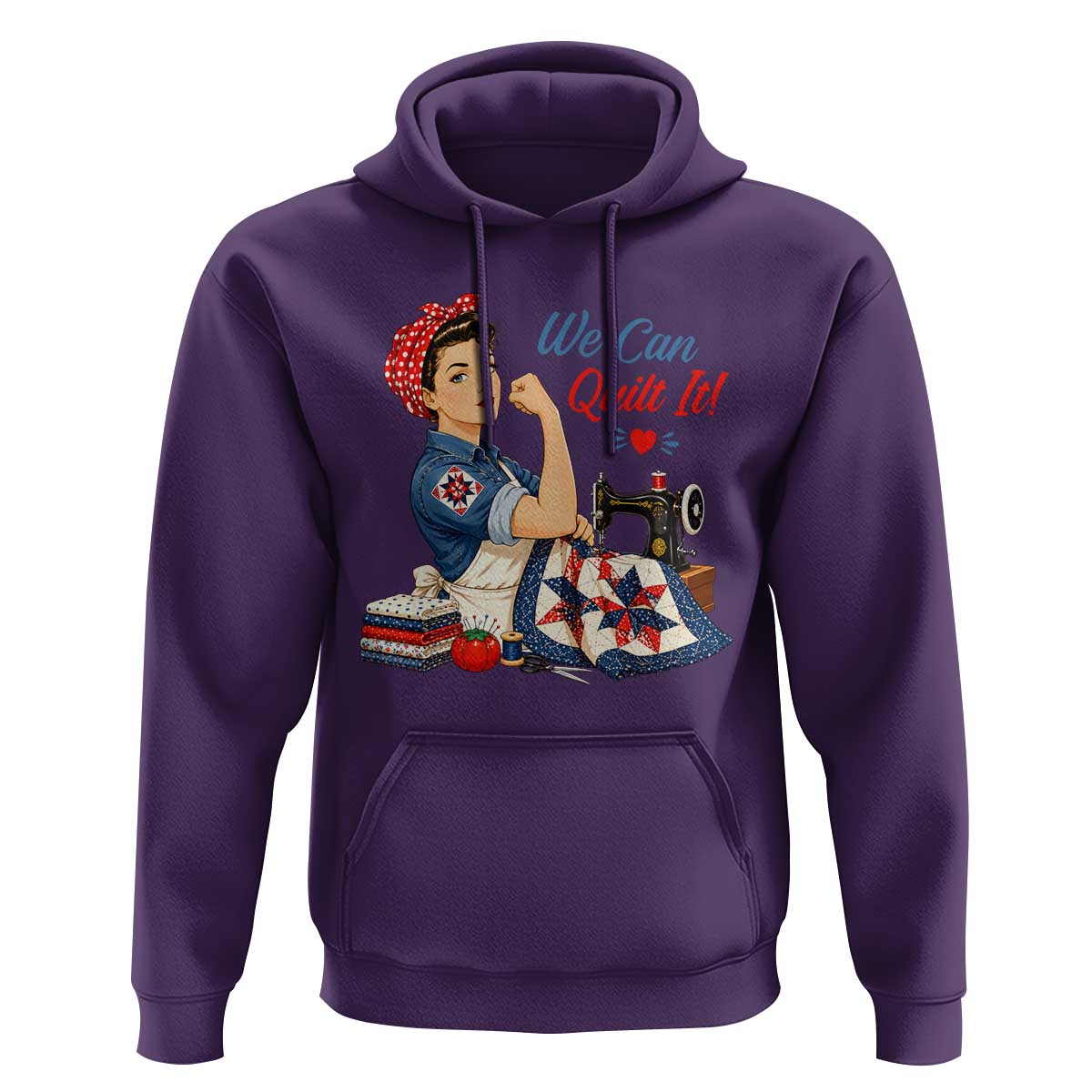 Funny Rosie We Can Quilt It Hoodie Quilting Sewing Crafty Joke