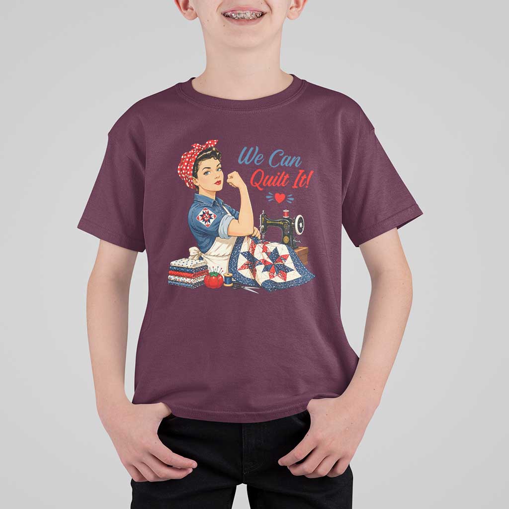 Funny Rosie We Can Quilt It T Shirt For Kid Quilting Sewing Crafty Joke