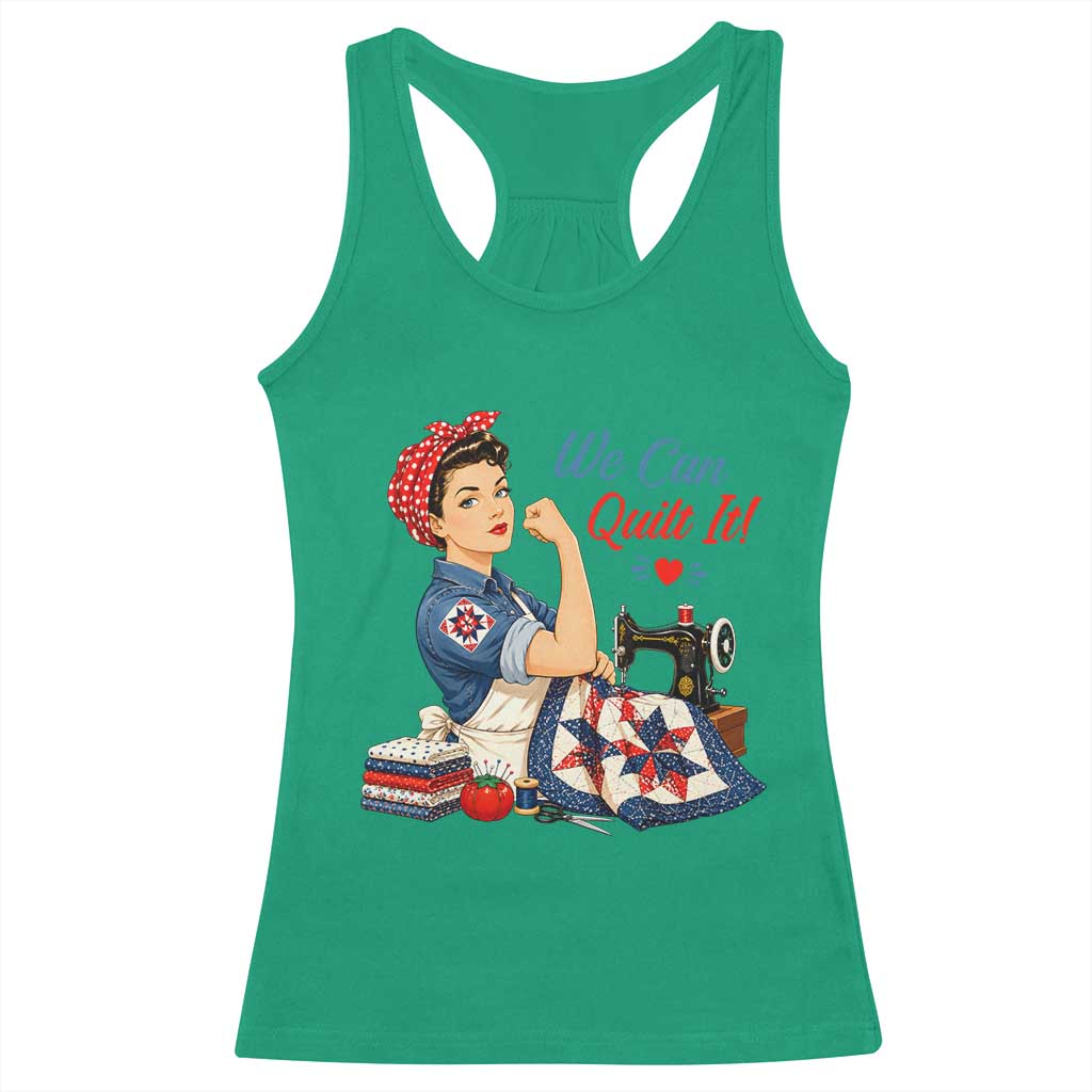 Funny Rosie We Can Quilt It Racerback Tank Top Quilting Sewing Crafty Joke