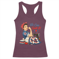 Funny Rosie We Can Quilt It Racerback Tank Top Quilting Sewing Crafty Joke