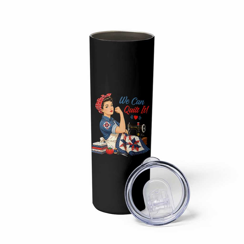 Funny Rosie We Can Quilt It Skinny Tumbler Quilting Sewing Crafty Joke