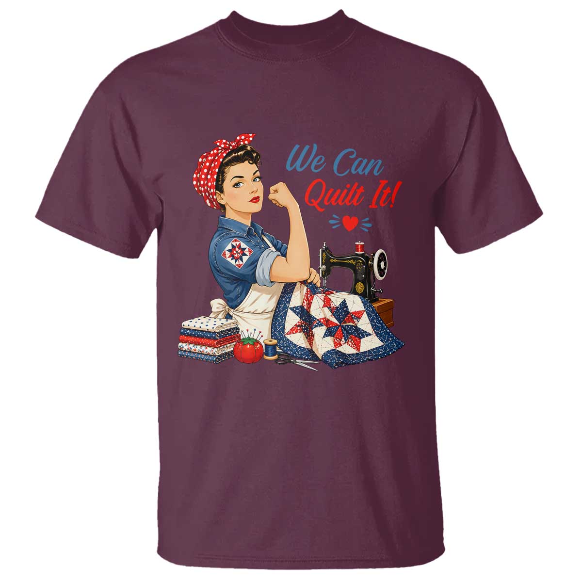 Funny Rosie We Can Quilt It T Shirt Quilting Sewing Crafty Joke