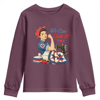 Funny Rosie We Can Quilt It Youth Sweatshirt Quilting Sewing Crafty Joke