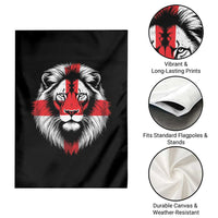 Majestic England Lion Face Graphic Garden Flag Patriotic St. Georges Cross British Pride Heritage
