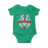 Majestic England Lion Face Graphic Baby Onesie Patriotic St. Georges Cross British Pride Heritage