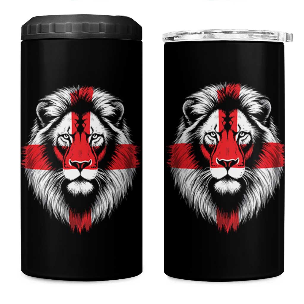 Majestic England Lion Face Graphic 4 in 1 Can Cooler Tumbler Patriotic St. Georges Cross British Pride Heritage