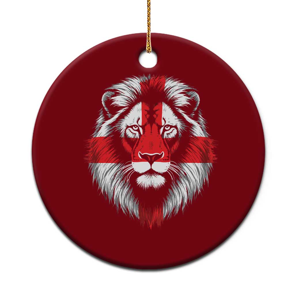 Majestic England Lion Face Graphic Ceramic Ornament Patriotic St. Georges Cross British Pride Heritage