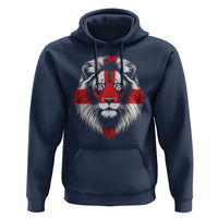 Majestic England Lion Face Graphic Hoodie Patriotic St. Georges Cross British Pride Heritage