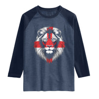 Majestic England Lion Face Graphic Raglan Shirt Patriotic St. Georges Cross British Pride Heritage