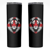 Majestic England Lion Face Graphic Skinny Tumbler Patriotic St. Georges Cross British Pride Heritage