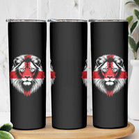 Majestic England Lion Face Graphic Skinny Tumbler Patriotic St. Georges Cross British Pride Heritage