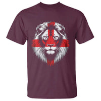 Majestic England Lion Face Graphic T Shirt Patriotic St. Georges Cross British Pride Heritage